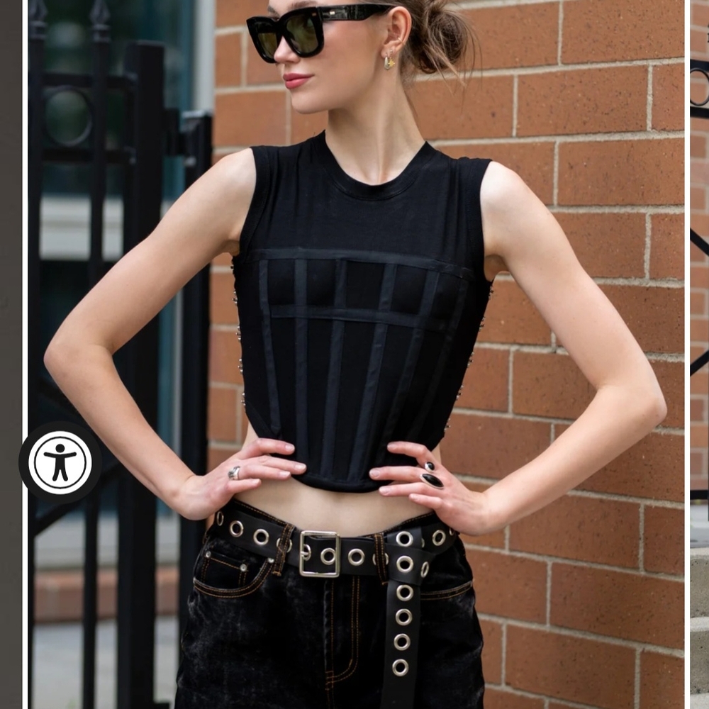 Kate Hewko Black Corset  Top